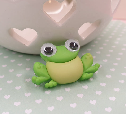 Frog Pin. Cute Frog Pin. Googly Eyes. Toad Pin. Frog Lover Gift. Frog Gift. Frog Badge. Quirky Pin