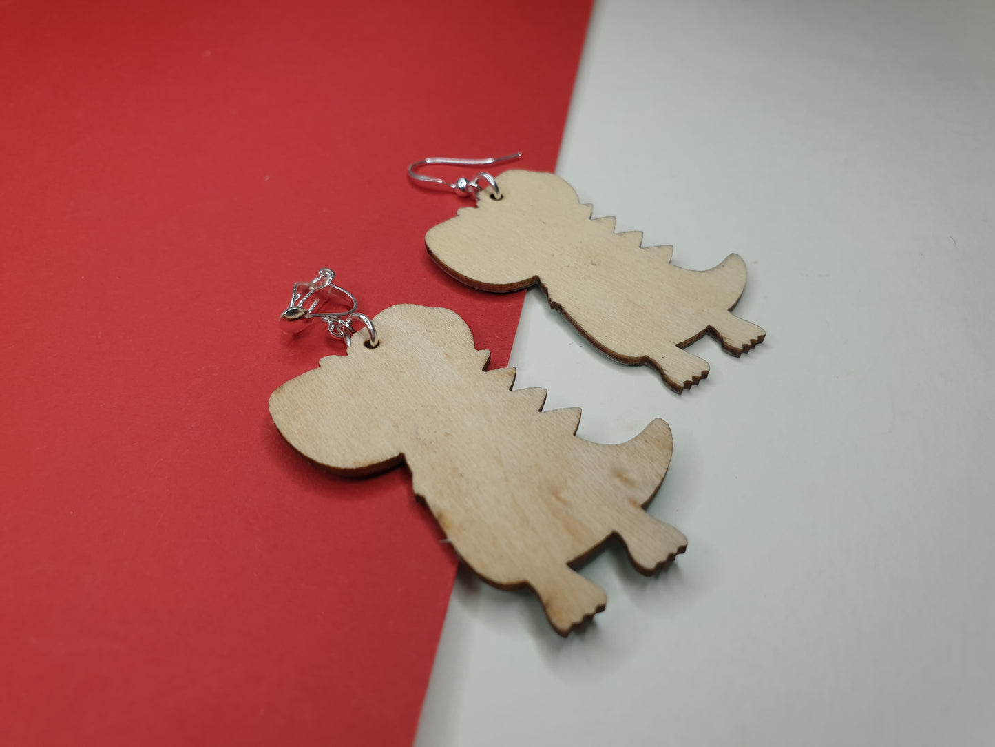 Christmas Dinosaur Earrings. Christmas Dino Earrings. T Rex Earrings. Christmas Earrings. Quirky Christmas Earrings