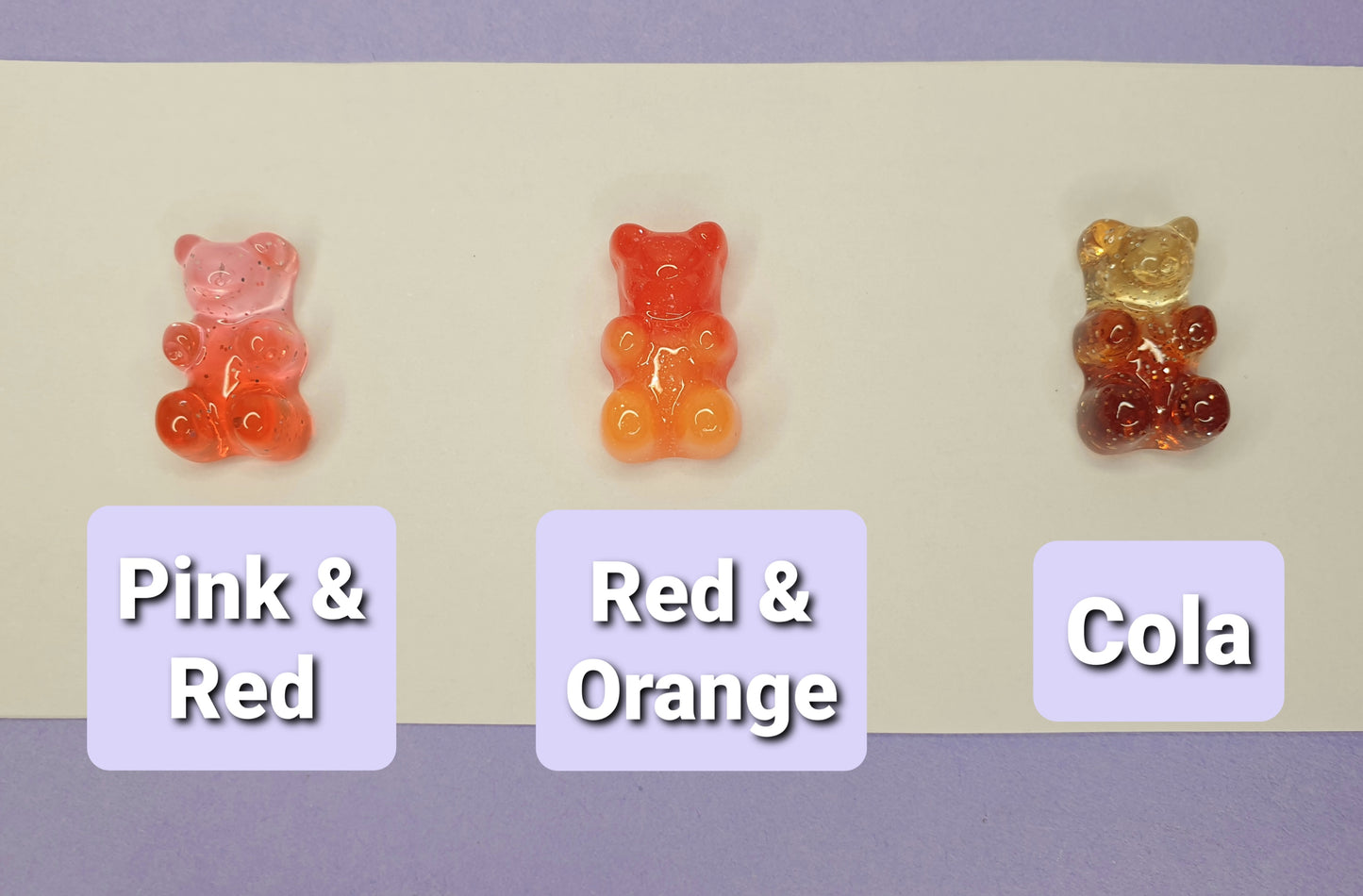 Glitter and Ombre Gummy Gummie Bear Pins. Lapel Pin, Pin Badge, Candy, Food. Pink, Blue, Cola, Purple, Red, Green