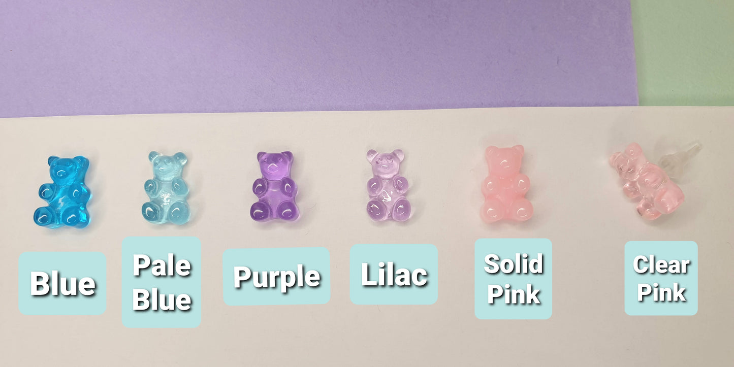 Gummy Bear Stud Earrings. Tiny Earrings. Childrens Earrings. Gummi Bear Earrings. Nickel Free Studs. Fun Studs. Quirky Studs. Quirky Earring