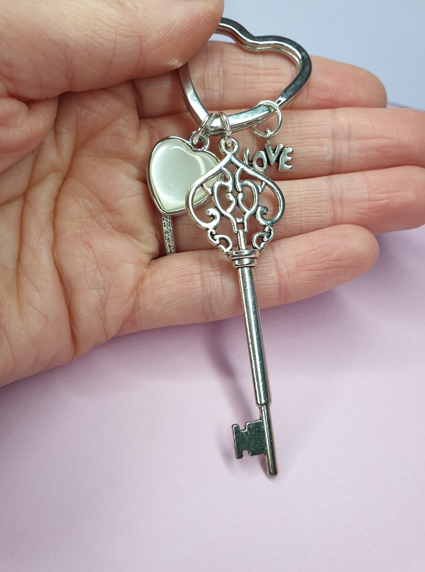 Key to my Heart Keyring. Heart Keychain. Love Heart Keyring. Valentines Gift, Anniversary Gift