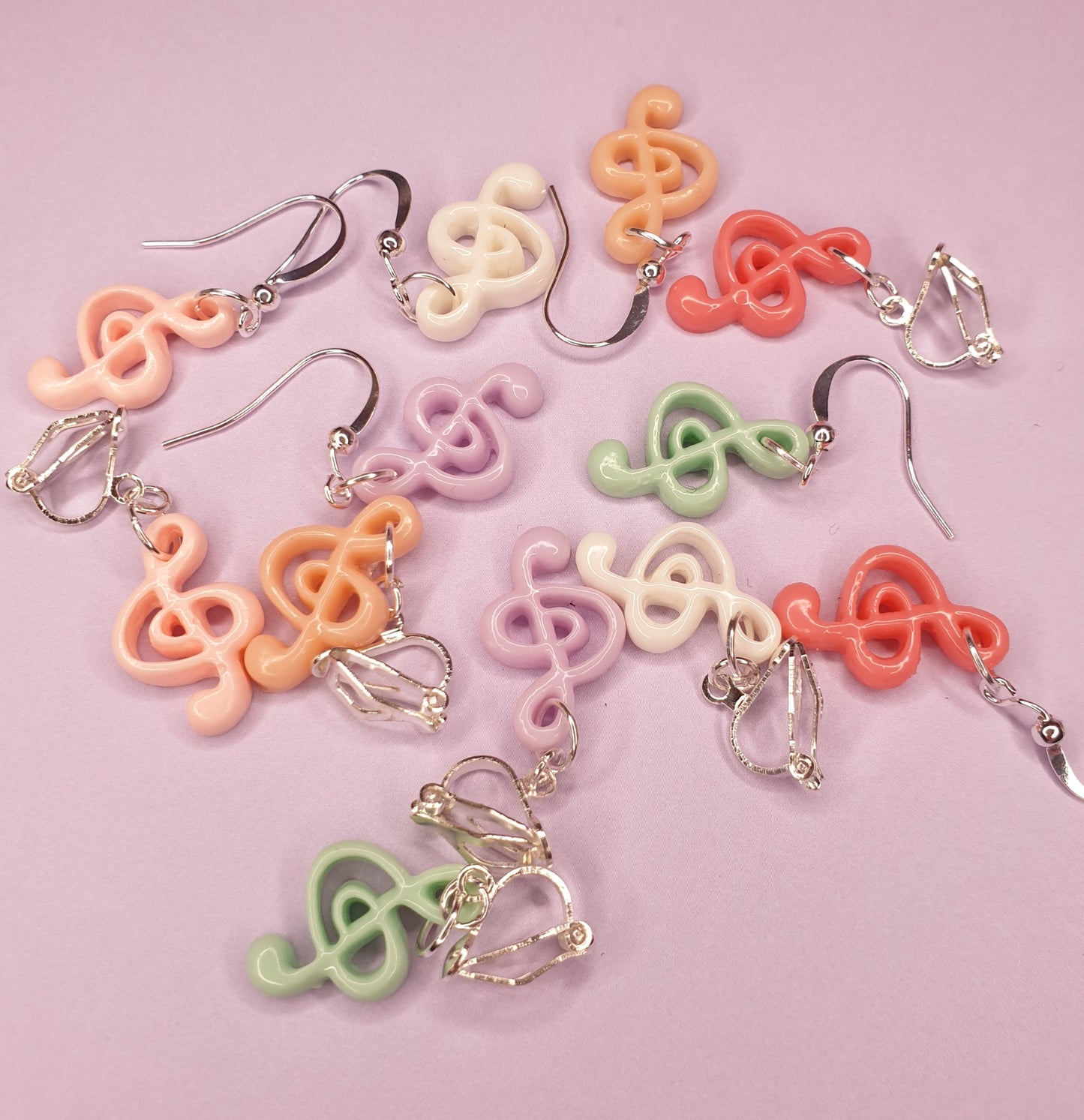 Treble Clef Earrings. Music Earrings, Music Lover Gift, Music Note, Music Jewellery, Hypoallergenic, Allergy, Nickel Free, Clip On Earrings