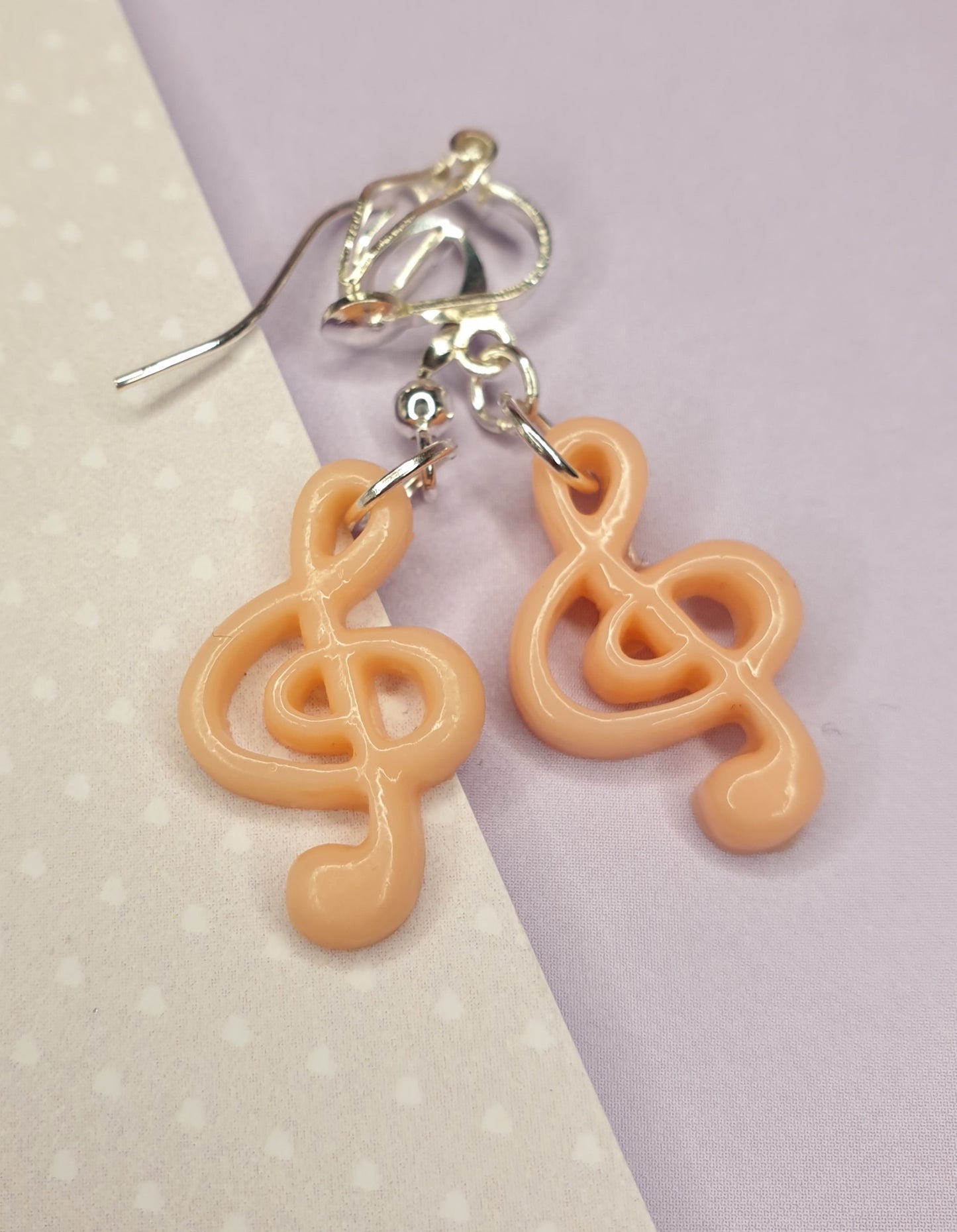 Treble Clef Earrings. Music Earrings, Music Lover Gift, Music Note, Music Jewellery, Hypoallergenic, Allergy, Nickel Free, Clip On Earrings