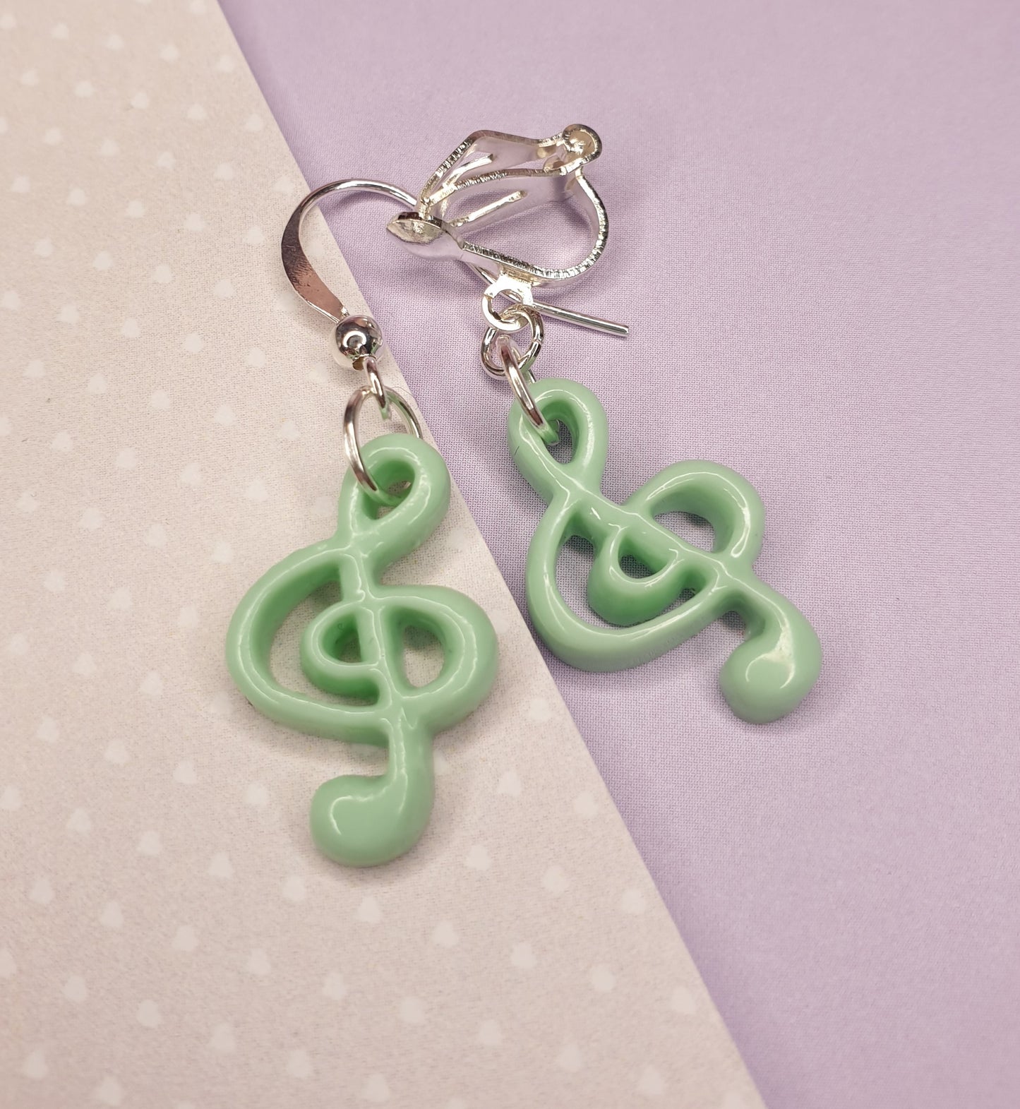 Treble Clef Earrings. Music Earrings, Music Lover Gift, Music Note, Music Jewellery, Hypoallergenic, Allergy, Nickel Free, Clip On Earrings