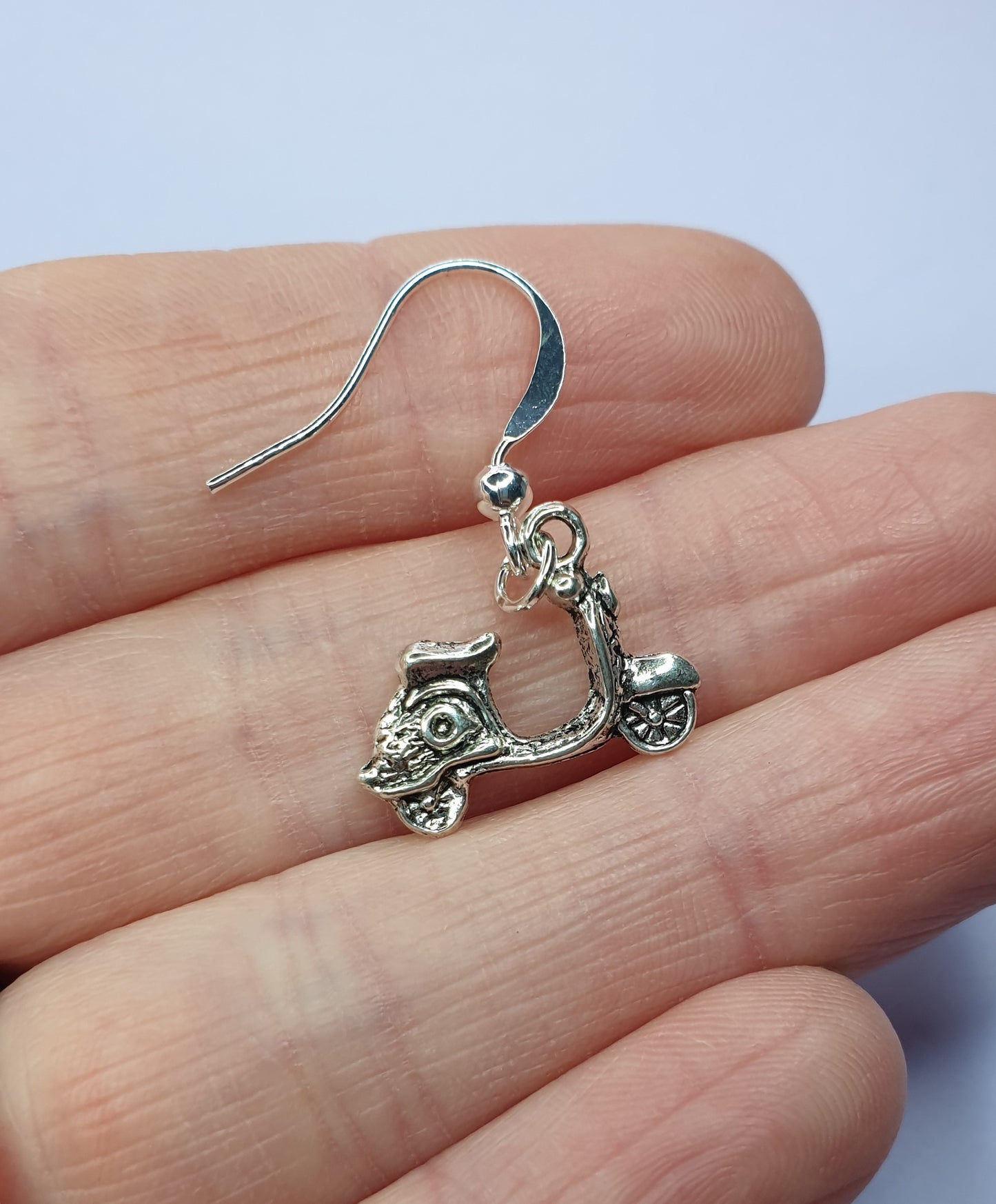 Scooter or Moped Earrings. Quirky Earrings. Hypoallergenic, Allergy, Nickel Free. Clip On Earrings.