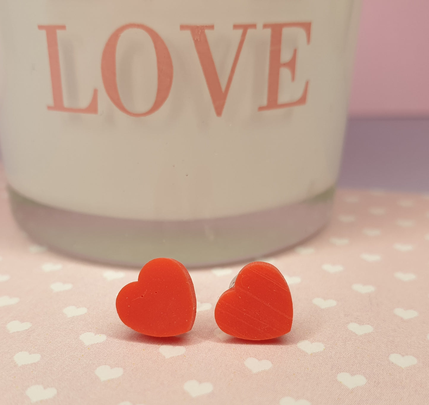 Tiny Love Themed Stud Earrings. Valentines Gift, Love Heart, Anniversary Gift, Allergy, Nickel Free, Hypoallergenic, Love Letter