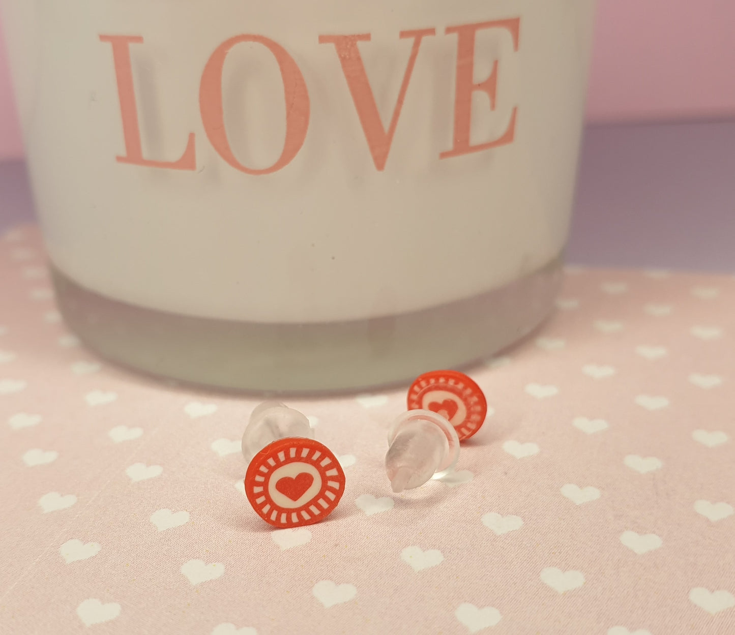 Tiny Love Themed Stud Earrings. Valentines Gift, Love Heart, Anniversary Gift, Allergy, Nickel Free, Hypoallergenic, Love Letter