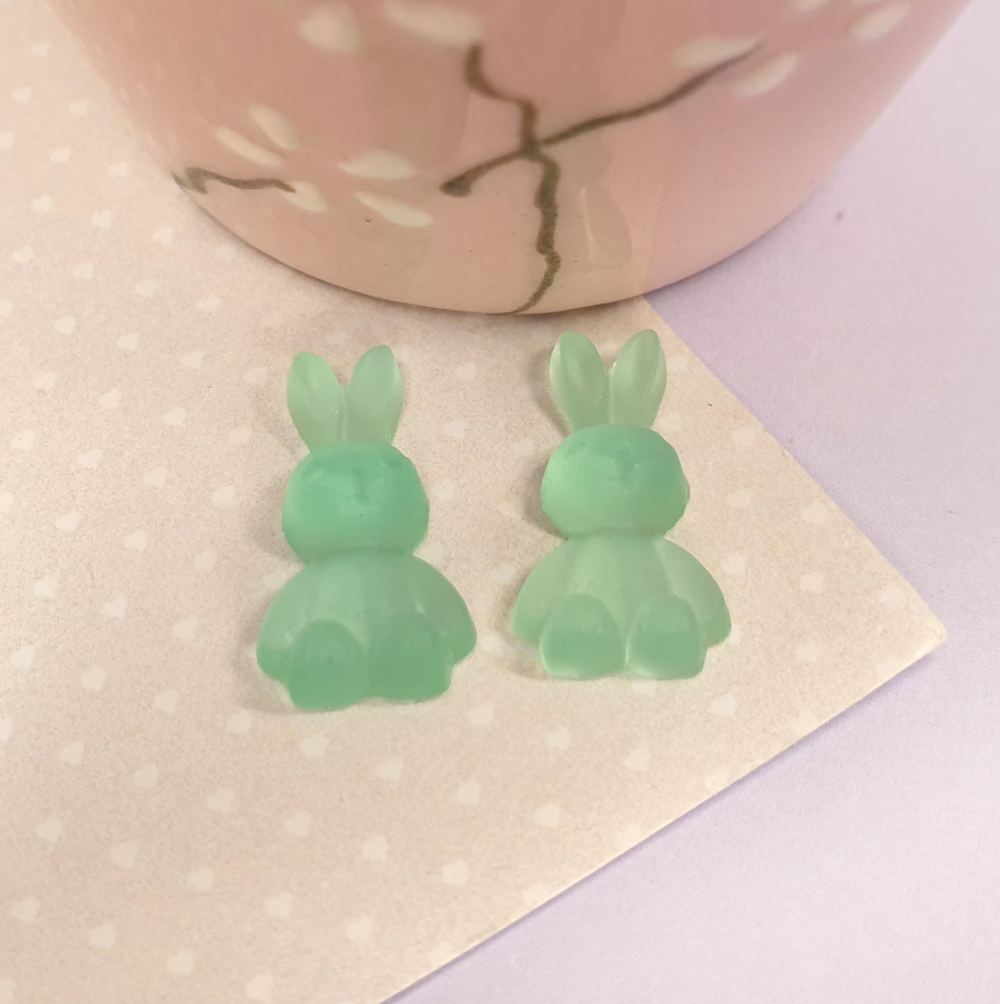 Pastel Colours Rabbit Stud Earrings. Hypoallergenic, Nickel Free. Easter Bunny, Easter Gift