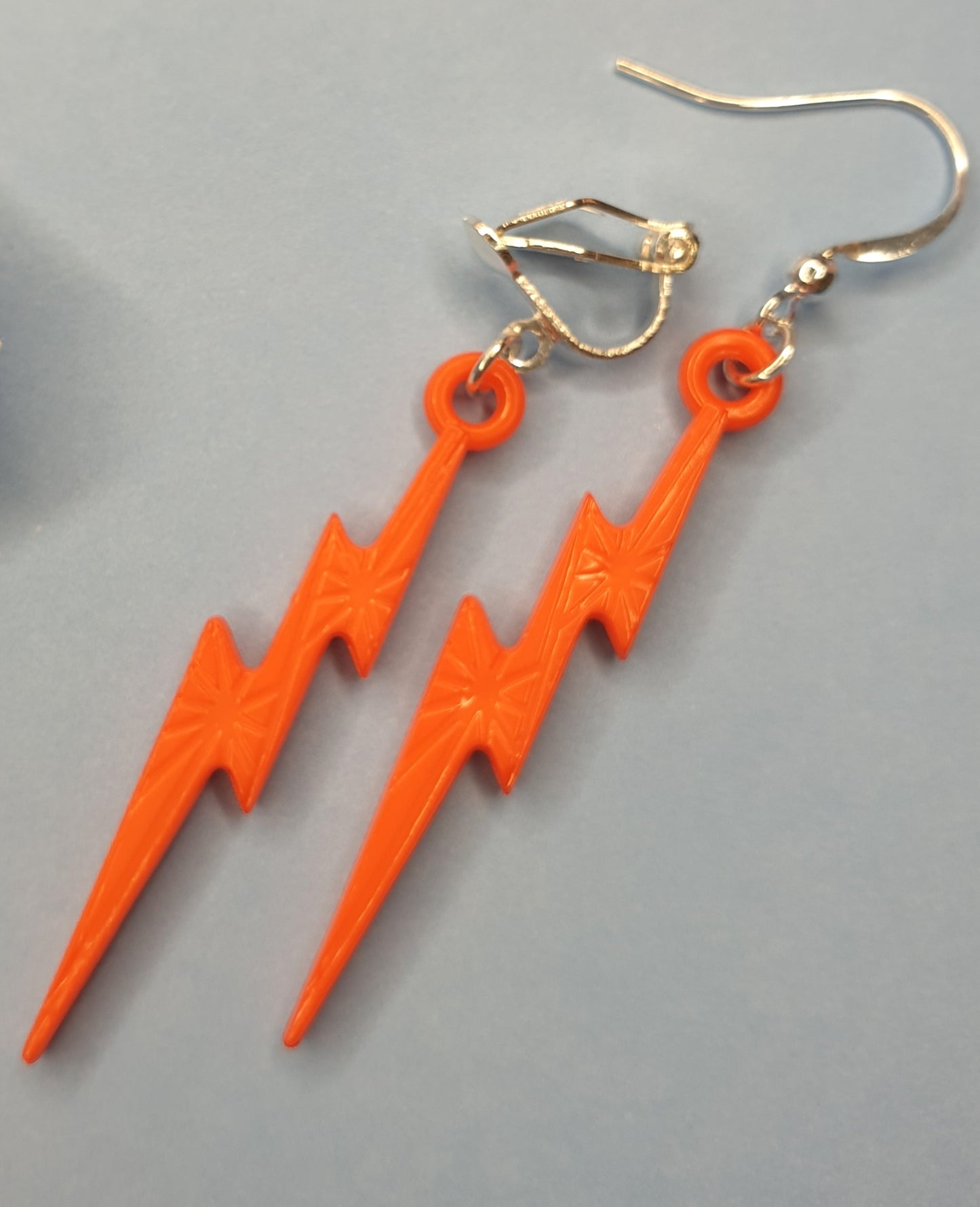 Lightning Bolt Earrings. Emo, Goth, Quirky Earrings. Zig Zag. Hypoallergenic, Nickel and Allergy Free. Clip Ons