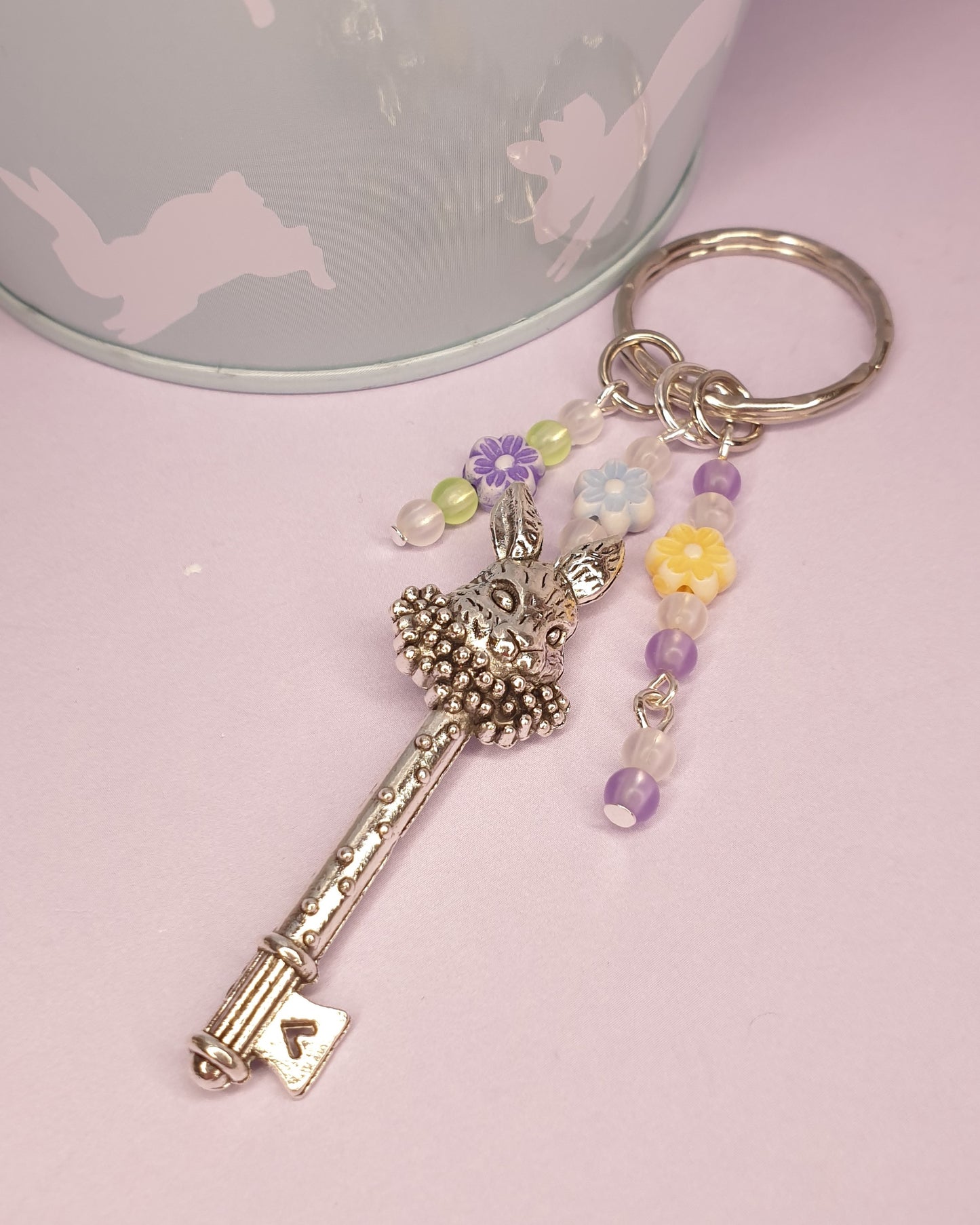 Rabbit Keyring.  Easter Bunny Key Ring, Spring, Easter Gift