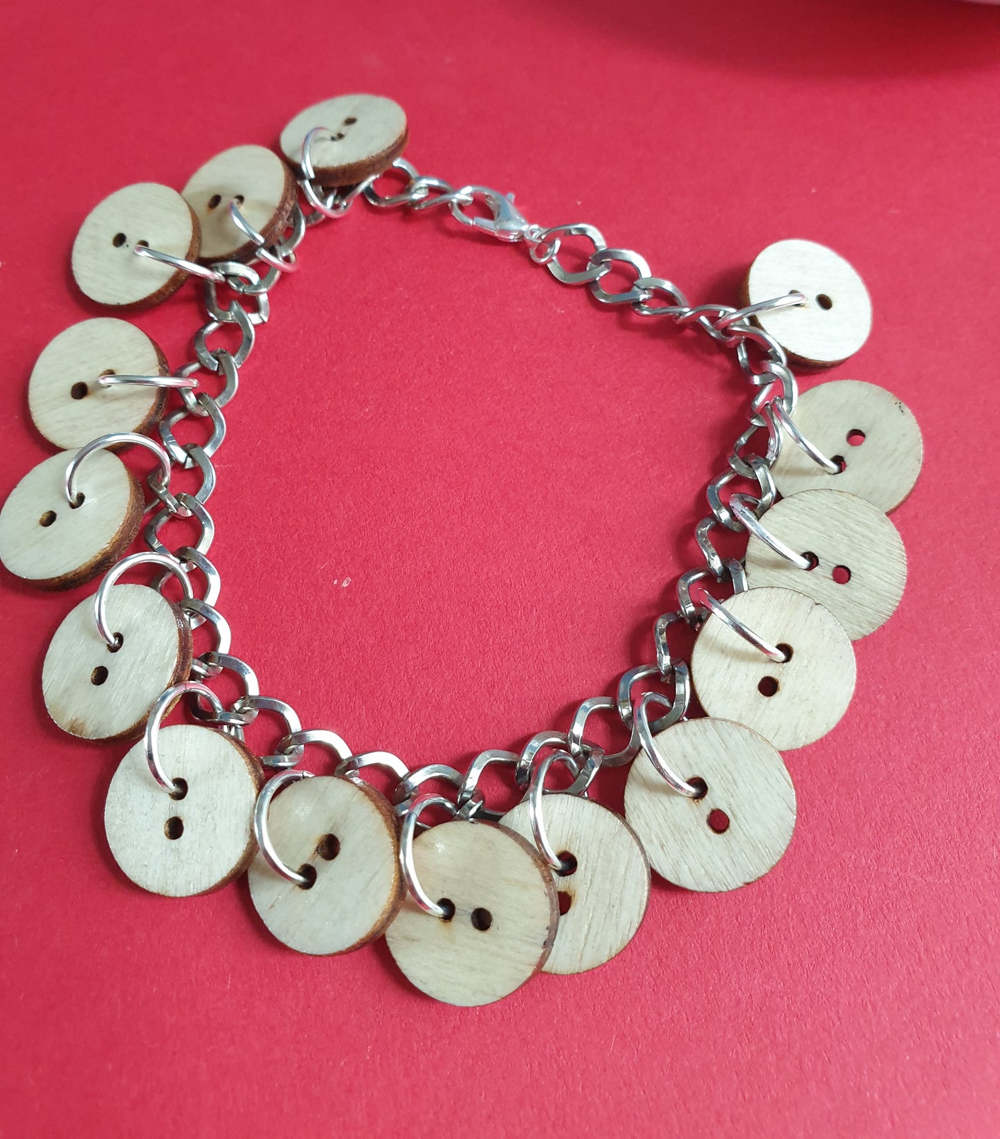 London Themed Button Charm Bracelet. Adjustable Bracelet. England.