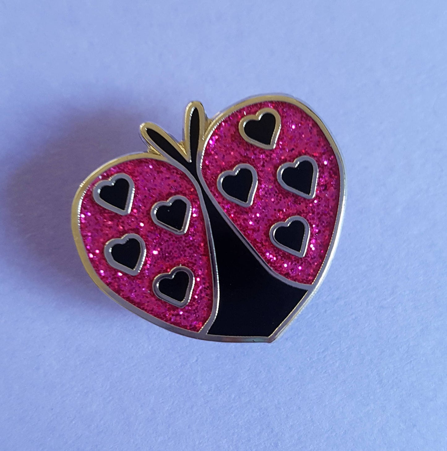 Love Bug Hard Enamel Pin Lapel Pin Hat Pin Badge Heart Cute Kawaii Glitter Ladybird Ladybug Valentine's Gift