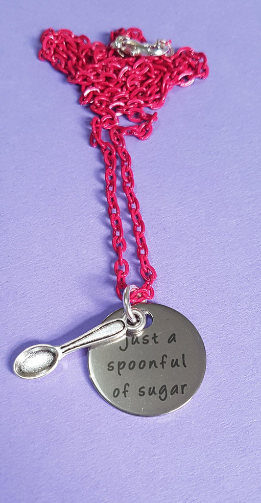 Mary Poppins 'Just A Spoonful of Sugar' Necklace, Pendant and Chain Disney Stocking Filler