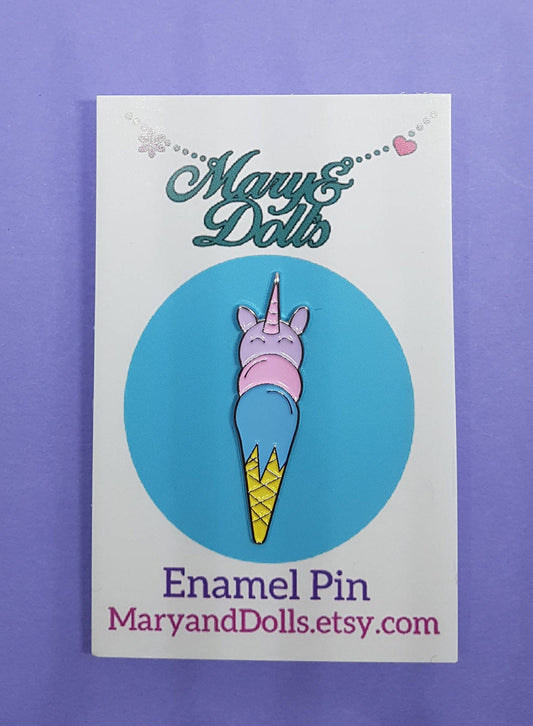 Unicone Soft Enamel Pin, Lapel Pin. Pin Badge, Hat Pin, Ice Cream, Unicorn