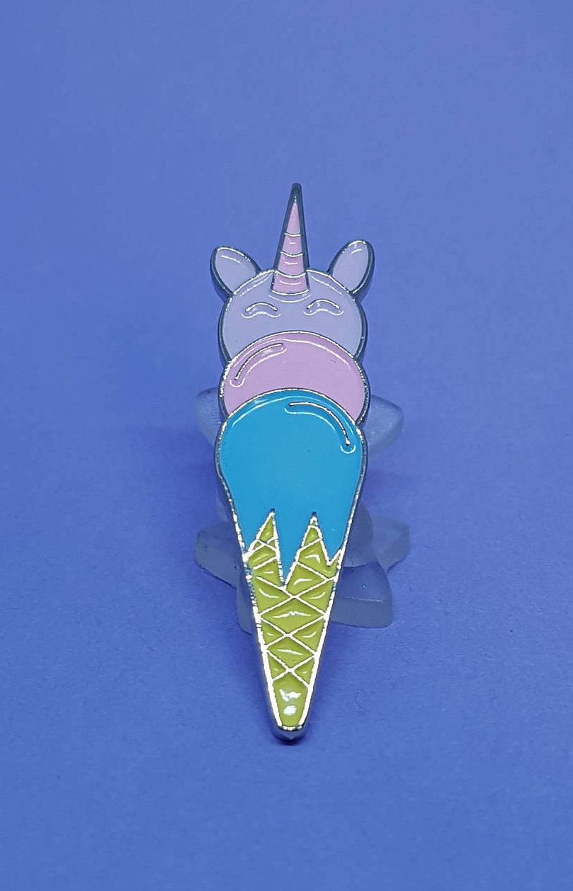 Unicone Soft Enamel Pin, Lapel Pin. Pin Badge, Hat Pin, Ice Cream, Unicorn