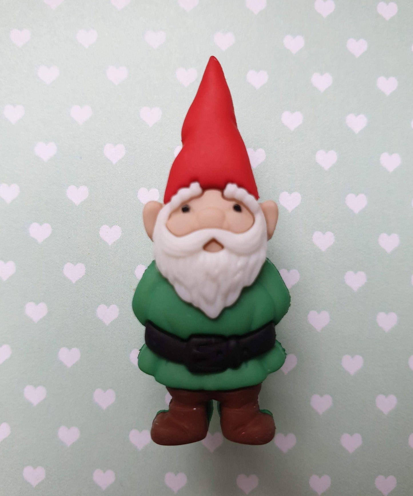 Garden Gnome Pin Badge.  Yellow, Green, Blue. Gift, Cute Little Man, Gardener, Gardening.  Lapel, Hat, Bag Pin