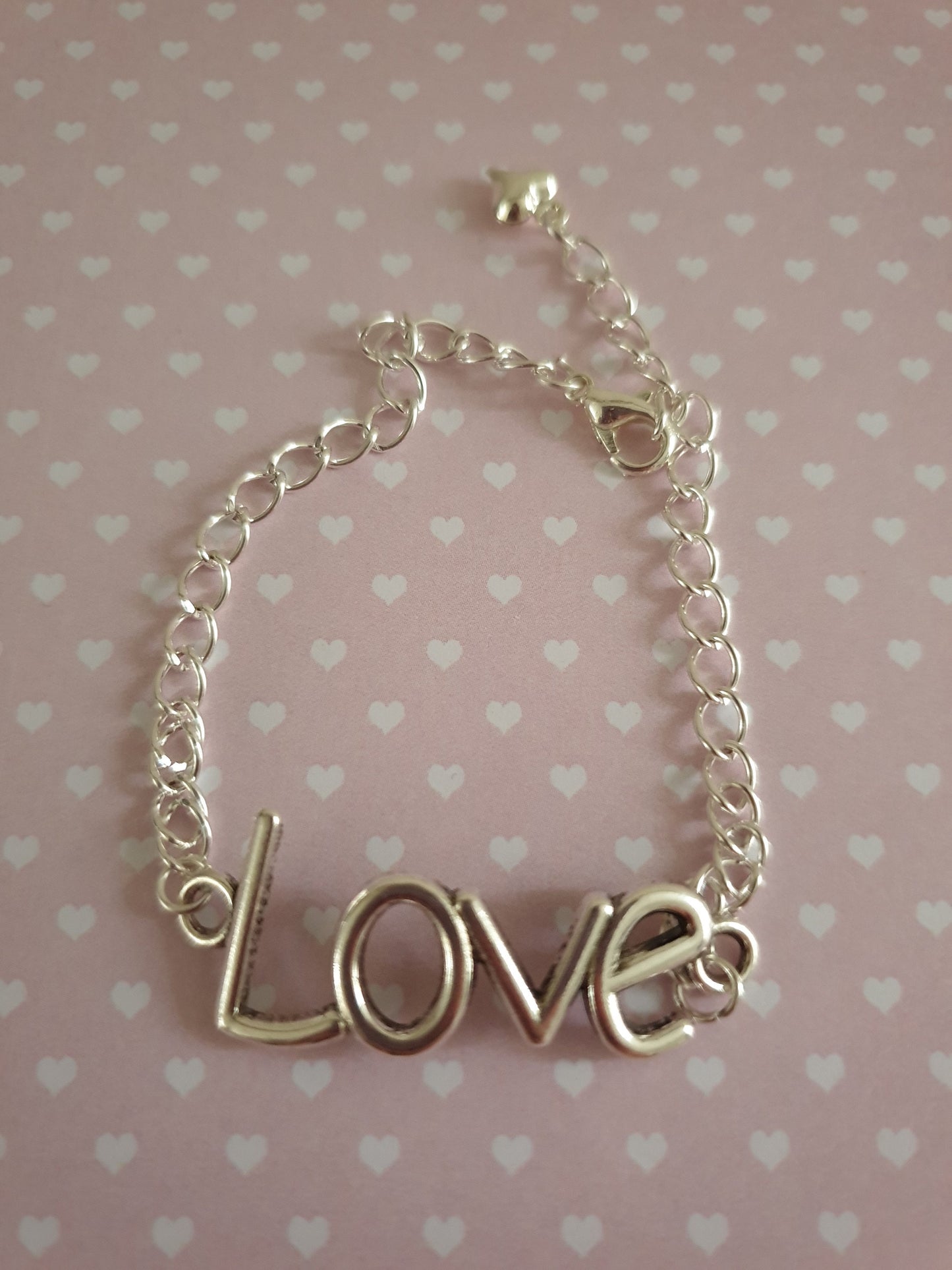 Love Word Silver Bib Necklace or Bracelet. Valentine's Day, Anniversary Gift. Love, Romantic