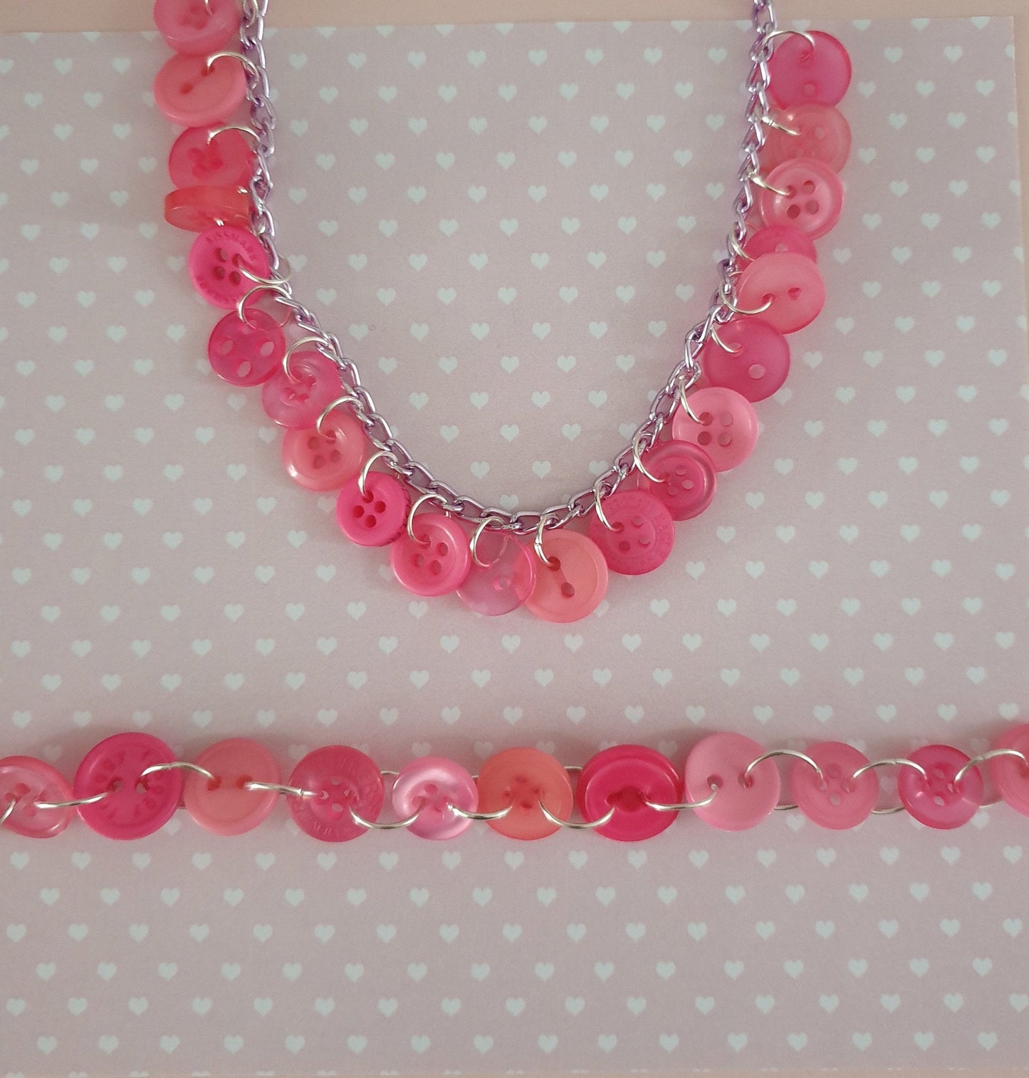 Pink Button Charm or Link Bracelet