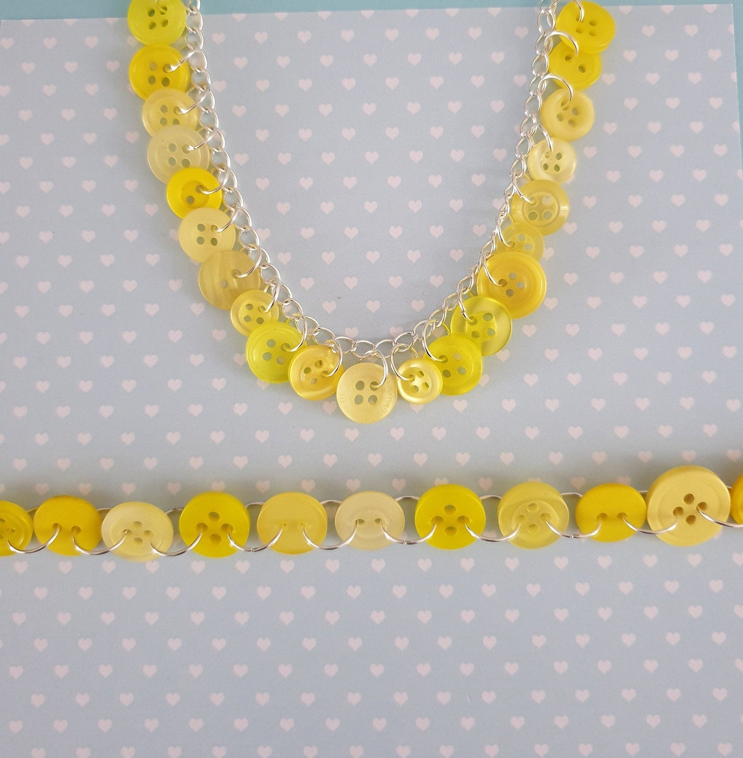 Yellow Button Charm or Link Bracelet