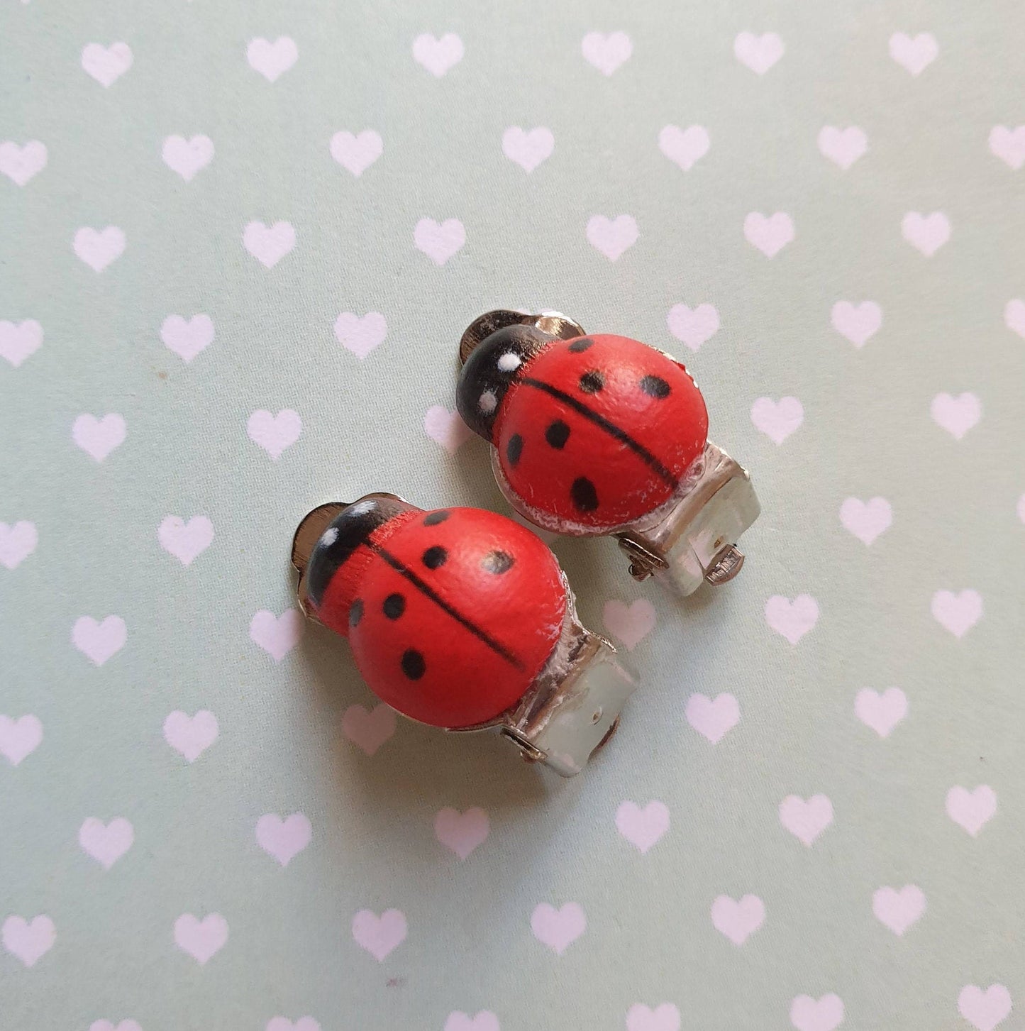 Small Ladybird Ladybug Stud Earrings. Clip On, Hypoallergenic, Allergy, Nickel, Lead Free. Wildlife, Insect, Animals, Garden Creature, Bug