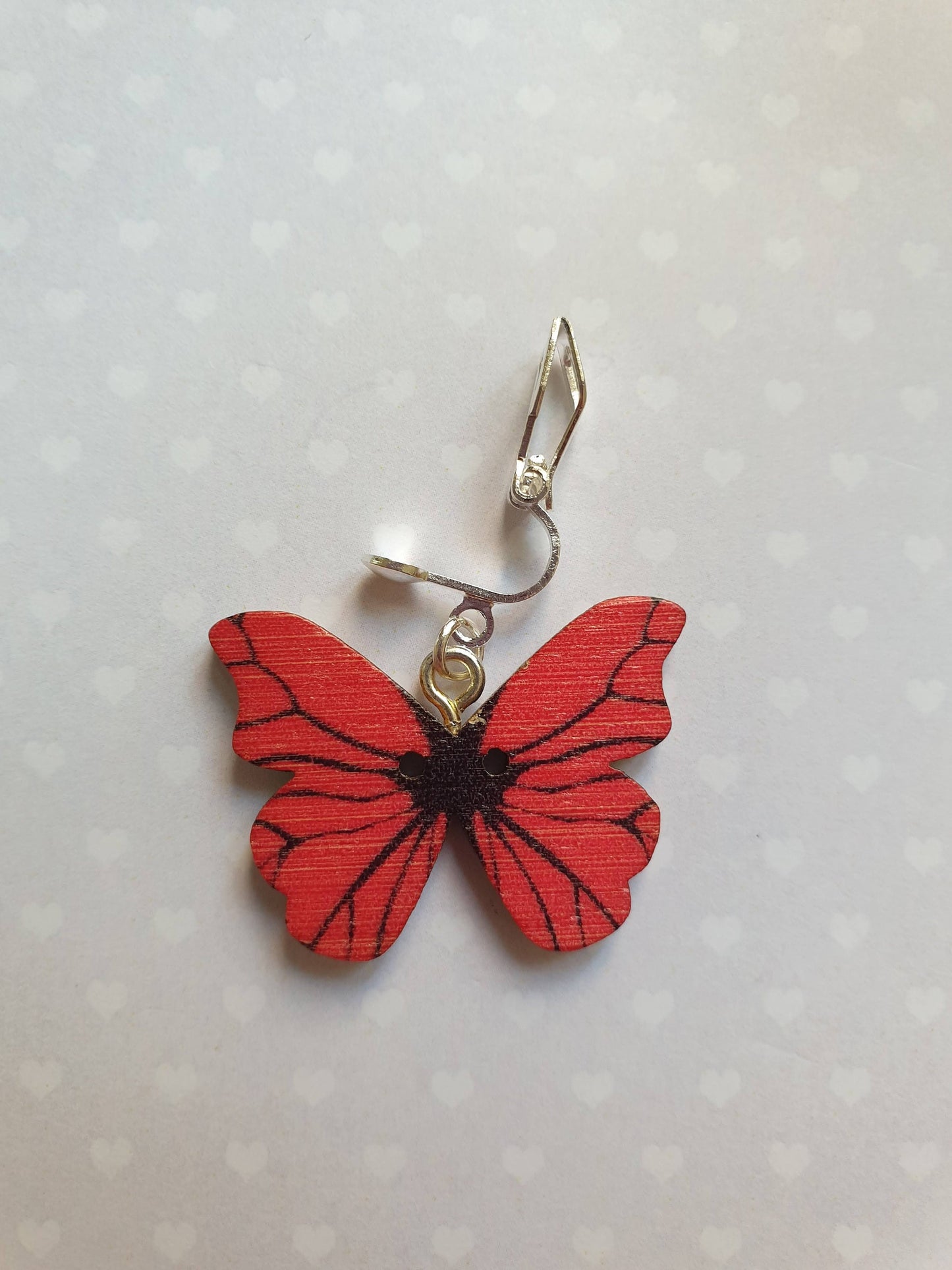 Wooden Butterfly Clip On Earrings - Choice of Designs