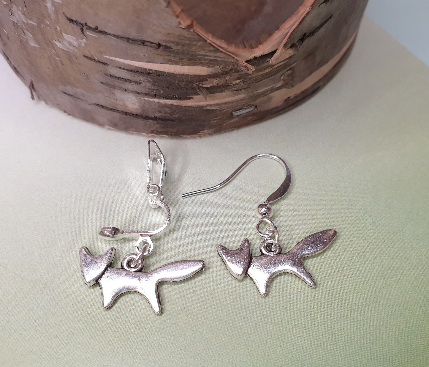 Hedgehogs, Foxes / Fox, Bat Earrings. Animal, Wildlife, Silver. Clip Ons, Hypoallergenic, Allergy, Lead, Nickel Free. Stocking Filler