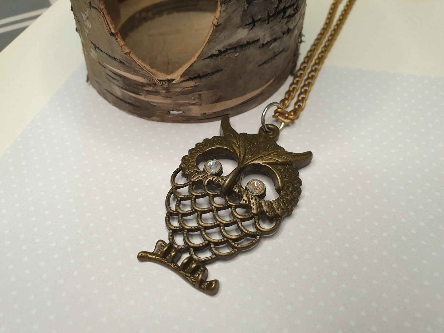Bronze Tone Owl Pendant and Chain Necklace  Stocking Filler Mothers Day