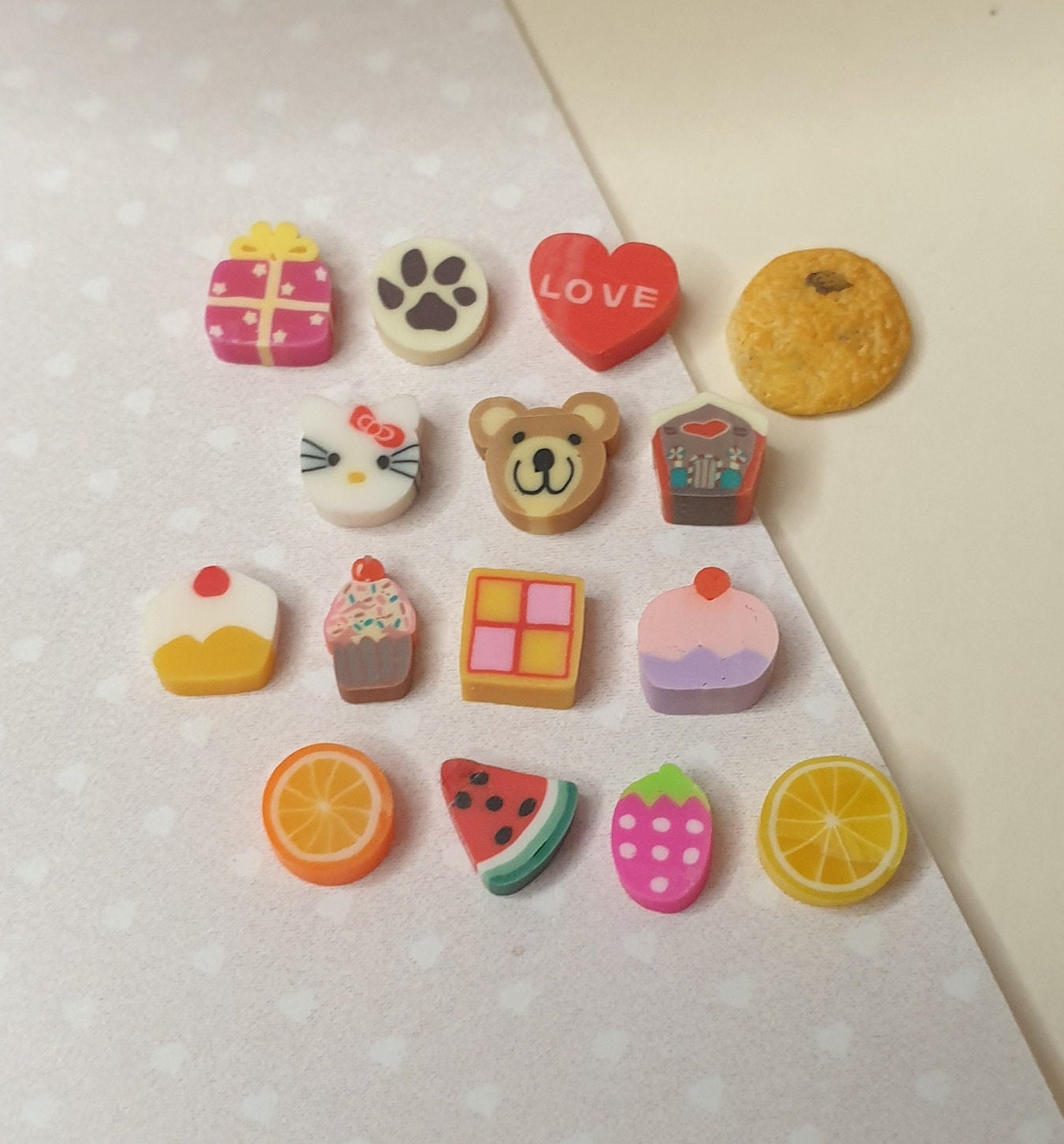 Tiny Novelty Stud Earrings. Cat, Bear, Cake, Fruit, Paw Print, Dog, Love Heart, Gift. Hypoallergenic, Allergy, Lead, Nickel Free