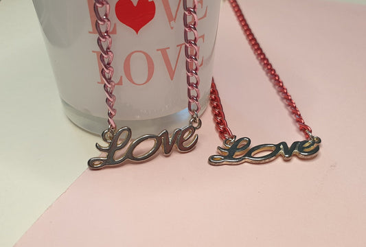 Love Bib Style Necklace. Pretty Valentine's Day Gift Romantic, Romance, Girlfriend, Wife