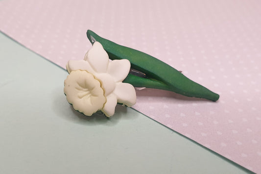 Daffodil Brooch Badge Flower Pin Spring Flower. Gardener Gift. St Davids Day, Wales, Daffodill, Narcissus, Mothers Day Gift, Floral Brooch