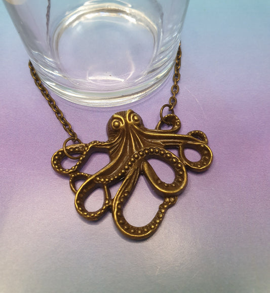 Steampunk Octopus Bib Style Necklace, Funky and Quirky Stocking Filler Gift