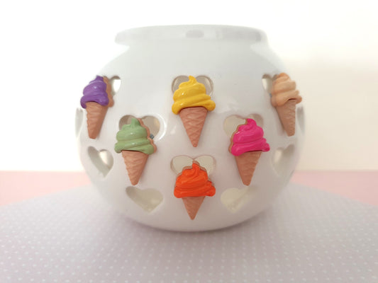 Little Ice Cream Cone Lapel Pin. Ice Lolly, Summer, Bold, Bright Colours, Sweet Treat.