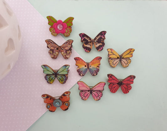 Cute and Pretty Small Wooden Butterfly Brooch in a Choice of Designs Stocking Filler Mothers Day